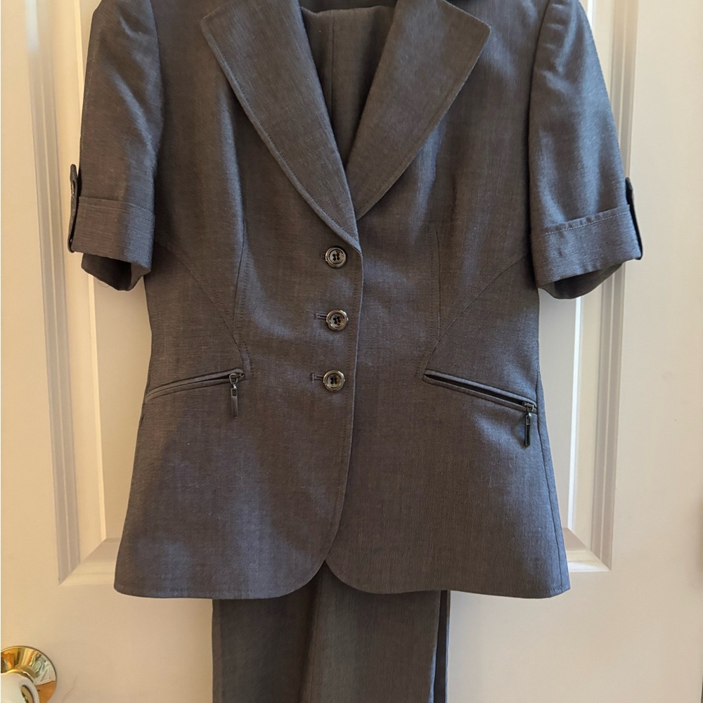 Tahari Gray Women's Suit 2 Petite